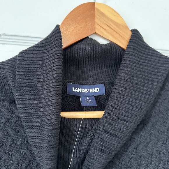 Land's End - Black Cotton Turtleneck Sweater - Picture 2 of 4